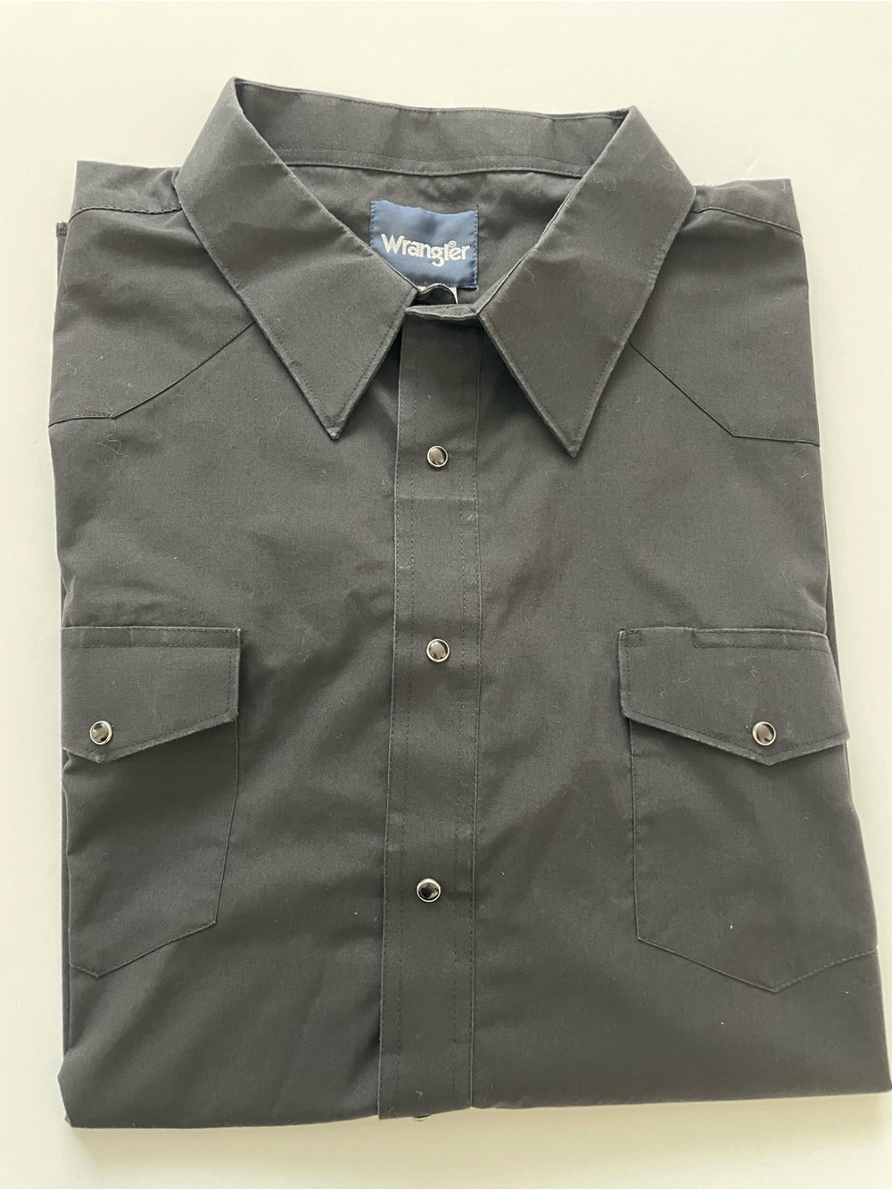 Wrangler Men’s 4XL Black Long-Sleeve Button-Front Western Shirt
